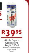 Alcolin 3-Pack Contractor's Acrylic 260ml