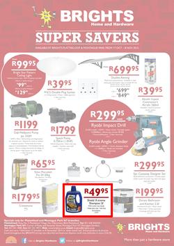 Brights Home & Hardware : Super Savers (17 Oct - 8 Nov 2015), page 1