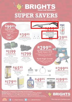 Brights Home & Hardware : Super Savers (17 Oct - 8 Nov 2015), page 1