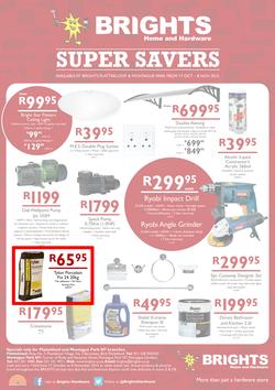 Brights Home & Hardware : Super Savers (17 Oct - 8 Nov 2015), page 1