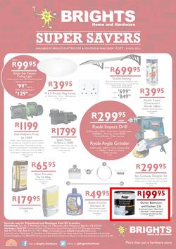 Brights Home & Hardware : Super Savers (17 Oct - 8 Nov 2015), page 1