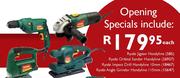Ryobi Jigsaw Handyline, Orbital Sander Handyline, Impact Drill Handyline-10mm & Angle Grinder Handyl