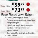 Raco Plastic Lawn Edges-9mx15m