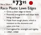 Raco Plastic Lawn Edges-9mx20m