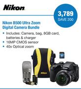 Nikon B500 Ultra Zoom Digital Camera Bundle