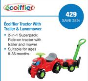 Ecoiffier Tractor With Trailer & Lawnmower