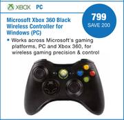 Xbox Microsoft Xbox 360 Black Wireless Controller For Windows PC