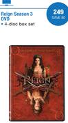 Reign Season 3 DVD 4 Disc Box Set