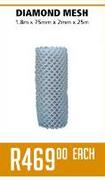 Diamond Mesh 1.8x 75mm x2mmx 25m-Each