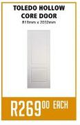 Toledo Hollow Core Door 813x2032mm