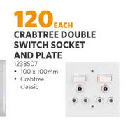 Crabtree Double Switch Socket And Plate