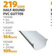 Half-Round 4.5m PVC Gutter