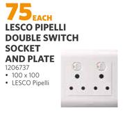 Lesco Pipelli Double Switch Socket And Plate