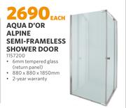 Aqua D'or Alpine Semi Frameless Shower Door-Each
