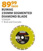 Ruwag 230MM Segmented Diamond Blade-Each