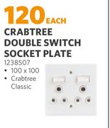 Crabtree Double Switch Socket Plate-Each