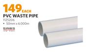 PVC Waste Pipe-50mm x 6.000m Each