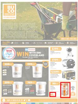 BUCO : Build Fresh Possibilities (21 September - 09 October 2022) | Valid In Athlone, Bergvliet, Blackheath, Bloemfontein, Brits, Burgersfort, Cape Town, Chamdor, Vasco, Claremont, East London, page 1