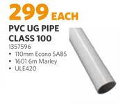 PVC UG Pipe Class 100 1357596-Each