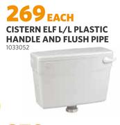 Cistern ELF L/L Plastic Handle & Flush Pipe 1033052-Each