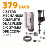 Cistern Mechanism Complete Dual Flush C/C 274MM DPE CCDFH 1212396-Each