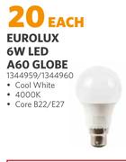 Eurolux 6W LED A60 Globe 1344959/1344960-Each