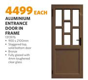 Aluminium Entrance Door In Frame 1313976-Each