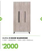 Bursa 3 Door Wardrobe 1050 x 460 x 1905mm 1-258