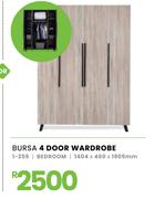 Bursa 4 Door Wardrobe 1404 x 460 x 1905mm 1-259
