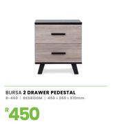 Bursa 2 Drawer Pedestal 450 x 360 x 510mm 8-460