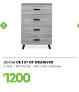 Bursa Chest Of Drawers 685 x 425 x 990mm 4-043