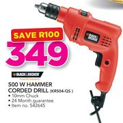 Black & Decker 500W Hammer Corded Drill KR504-QS