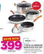 Mainstays 7 Piece Aluminium Non Stick Pot Set-Per Set