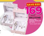 Digitime Watch And Fashion Jewellery Gift Sets-Per Set