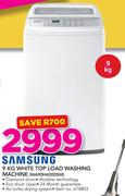 Samsung 9Kg White Top Load Washing Machine WA90H4200SW