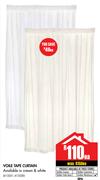 Voile Tape Curtain In Cream & White-Each