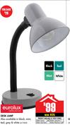 Eurolux Desk Lamp In Black, Mint, Teal, Grey Or White-Each
