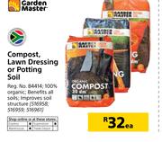 Garden Master Compost Lawn Dressing Or Potting Soil-Each