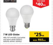 Light Worx 7W LED Globe-Each