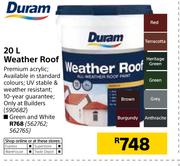 Duram Weather Roof In Green And White-20Ltr