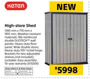 Keter High Store Shed 1395 x 770 x 1815mm