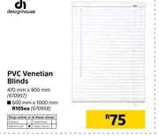 Design House Pvc Venetian Blinds 600mm X 1000mm-Each