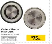 1Century Silver Or Black Clock 250mm-Each