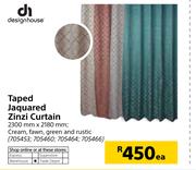 Design House Taped Jacquared Zinzi Curtain 2300mm X 2180mm-Each