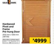 1Solid Doors Hardwood Pivot And Frame Pre Hung Door 2032mm X 1200mm