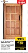 1Solid Doors 12 Or 16 Panel Pivot Pre-Hung Door 2032mm X 1200mm