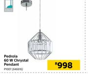 Eglo Pedrola 60W Crystal Pendant P1007