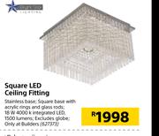 1Bright Star Square LED Ceiling Fitting
