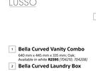 Lusso Bella Curved Vanity Combo-Oak 640mm X 445mm X 335mm