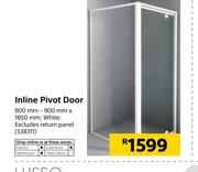 Inline Pivot Door 800mm 900mm X 1850mm